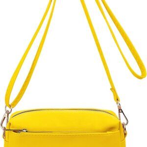 Women’s Small Leather Crossbody Bag with Adjustable Strap and Multiple Pockets